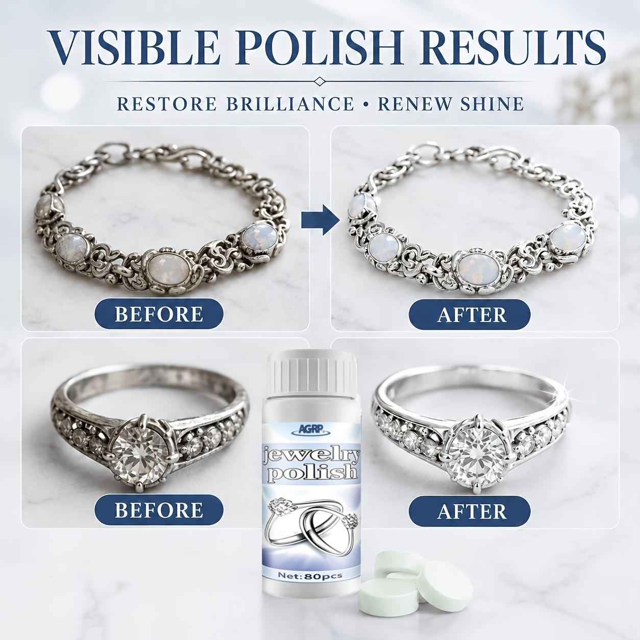 Jewelry Polishing Effervescent Tablets for Care
